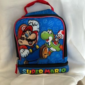 Bio World blue lunch bag with bottom zipper